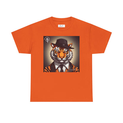 DuaneJay Tiger Gentleman T-Shirt — bold tiger graphic tee featuring a distinguished tiger in gentleman style, a powerful streetwear statement for those who wear confidence with class