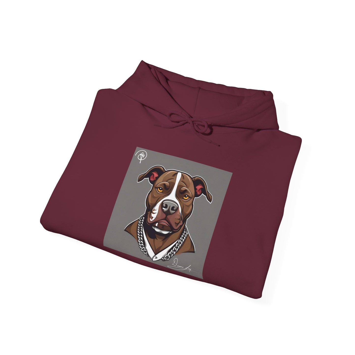 DuaneJay Pitbull Portrait Hoodie — premium streetwear pullover featuring a striking pitbull portrait graphic, crafted for dog lovers who wear their passion with bold confidence and signature DuaneJay Fashion style