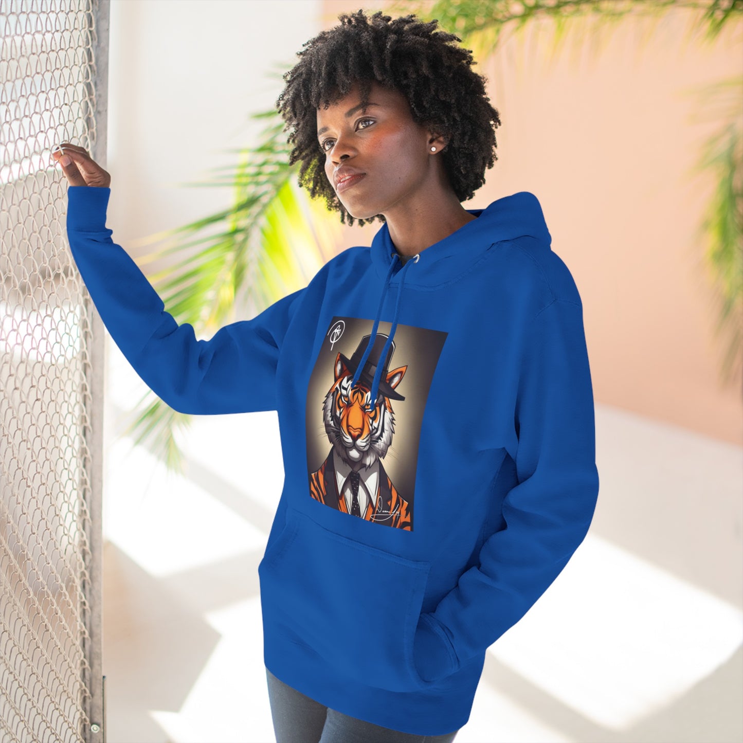 Three-Panel Tiger Fleece Hoodie