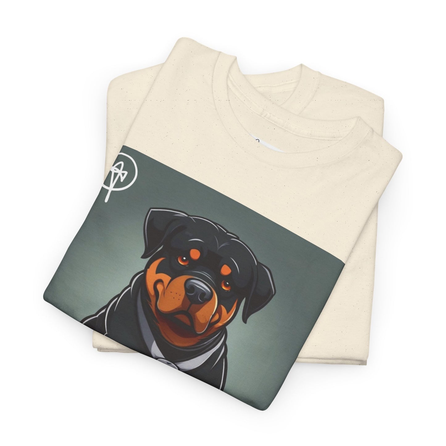 DuaneJay Rottweiler Puppy Portrait T-Shirt — charming graphic tee featuring an adorable Rottweiler puppy rendered in stunning artistic detail, a perfect blend of cuteness and signature streetwear style for devoted dog lovers