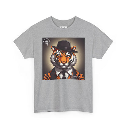 DuaneJay Tiger Gentleman T-Shirt — bold tiger graphic tee featuring a distinguished tiger in gentleman style, a powerful streetwear statement for those who wear confidence with class