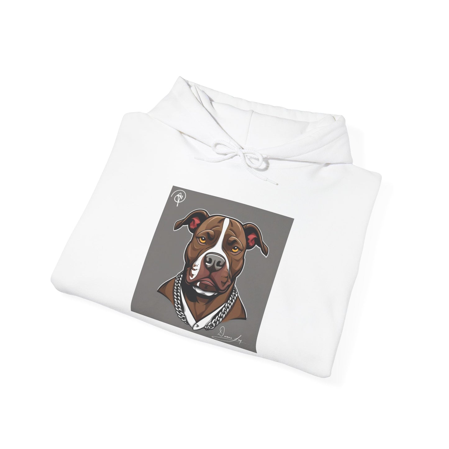 DuaneJay Pitbull Portrait Hoodie — premium streetwear pullover featuring a striking pitbull portrait graphic, crafted for dog lovers who wear their passion with bold confidence and signature DuaneJay Fashion style