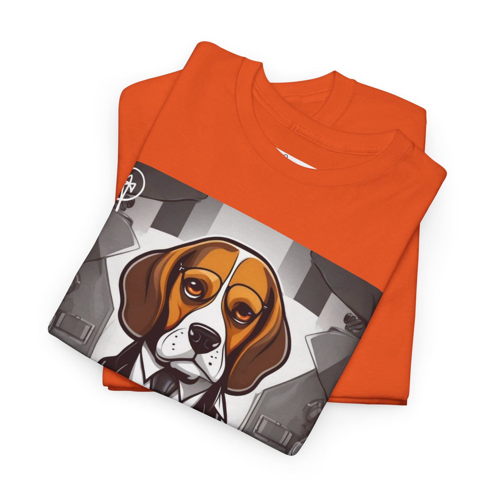 DuaneJay Beagle in a Suit T-Shirt — funny formal dog graphic tee featuring an adorable beagle dressed in a dapper suit, perfect for dog lovers who love bold streetwear style