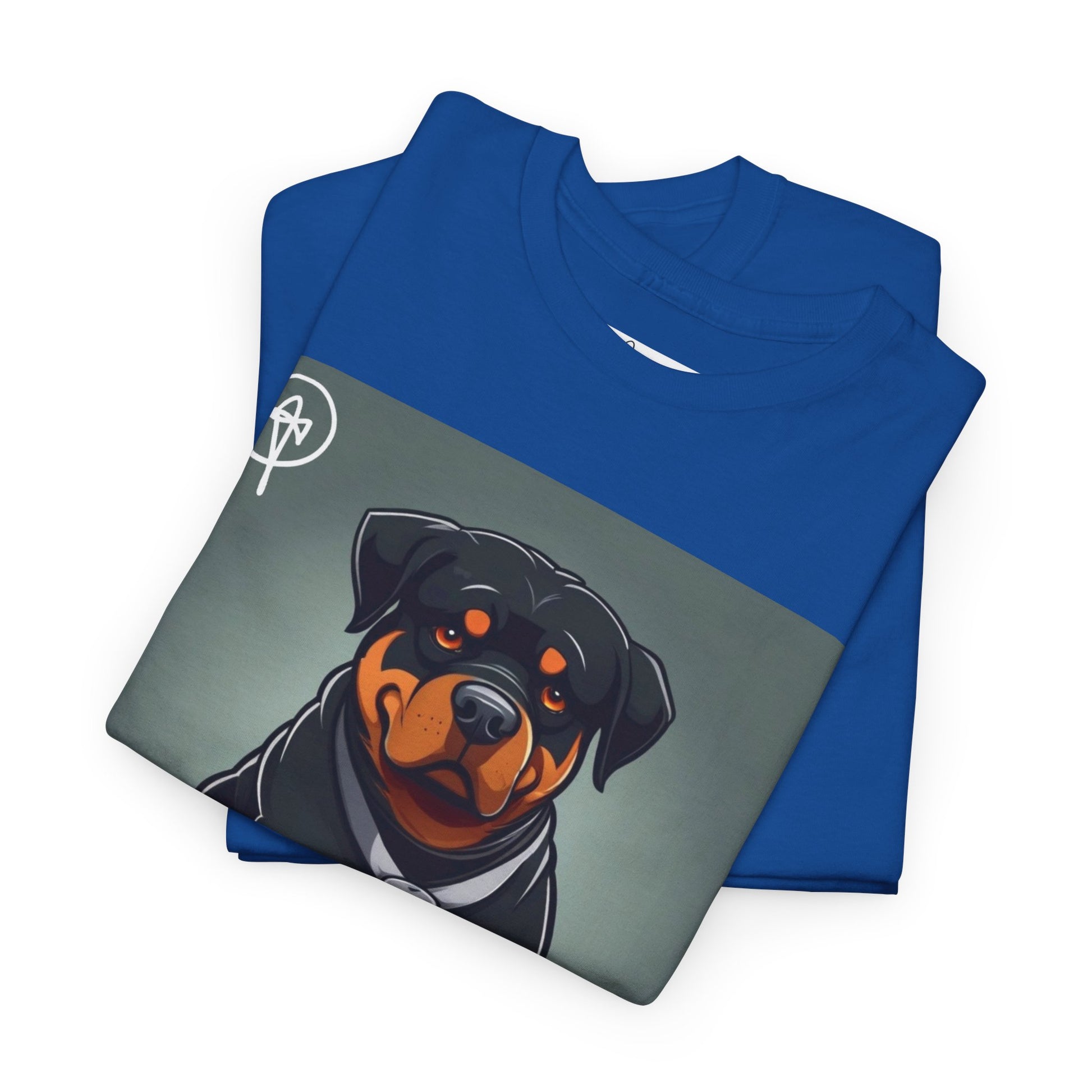 DuaneJay Rottweiler Puppy Portrait T-Shirt — charming graphic tee featuring an adorable Rottweiler puppy rendered in stunning artistic detail, a perfect blend of cuteness and signature streetwear style for devoted dog lovers