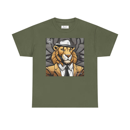 DuaneJay Lion Gangster Graphic Tee — powerful streetwear tee featuring a bold lion with gangster-inspired artistry, symbolizing strength, dominance, and signature style