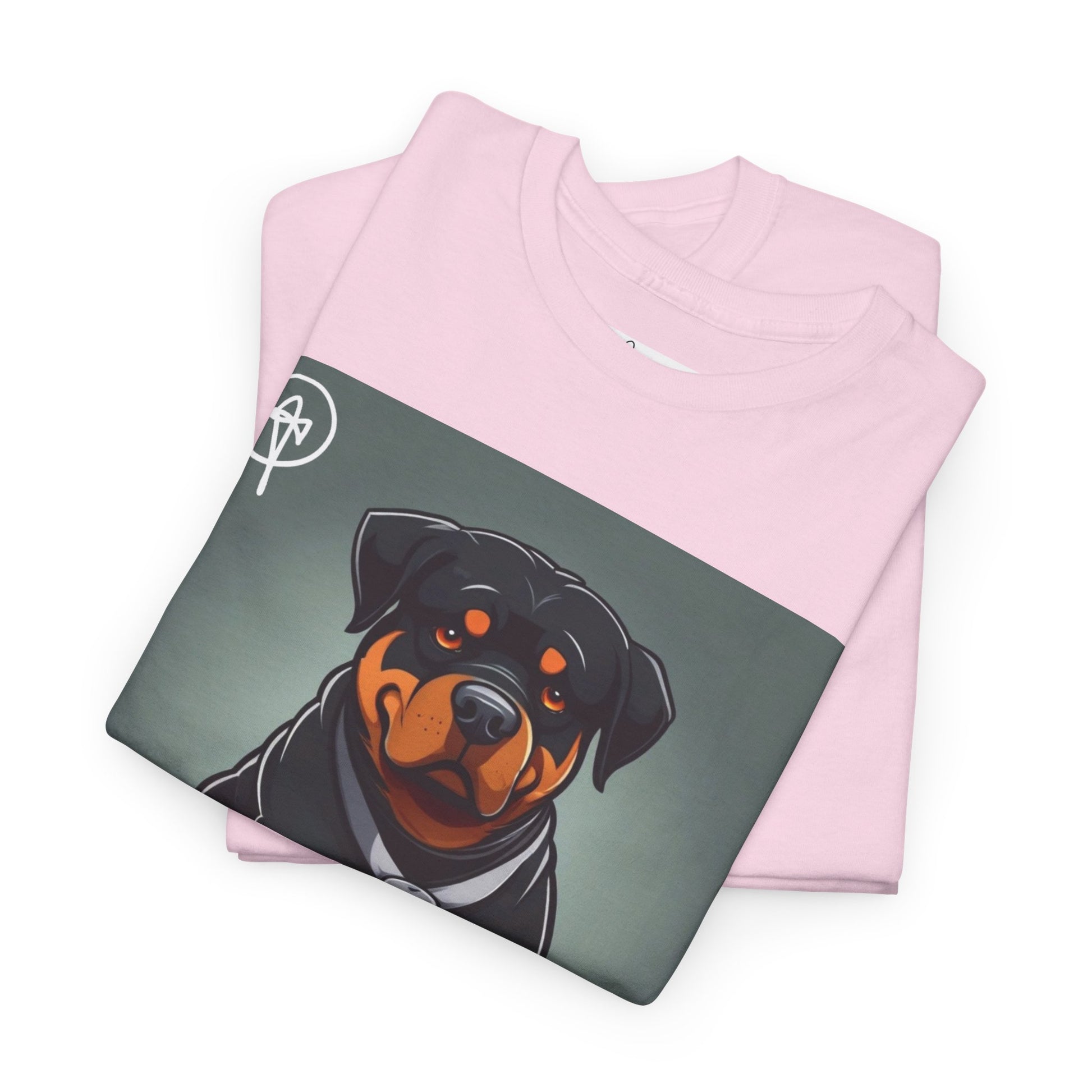 DuaneJay Rottweiler Puppy Portrait T-Shirt — charming graphic tee featuring an adorable Rottweiler puppy rendered in stunning artistic detail, a perfect blend of cuteness and signature streetwear style for devoted dog lovers