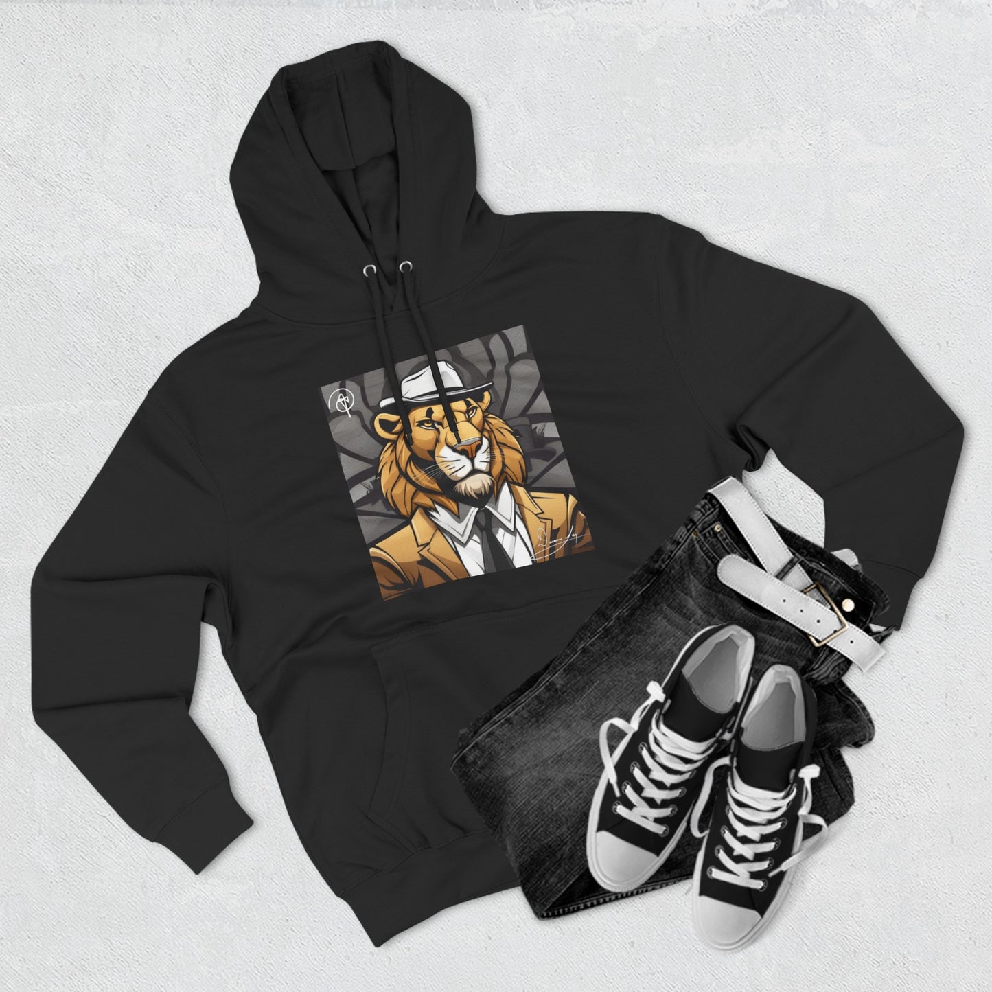 Three-Panel Lion Fleece Hoodie