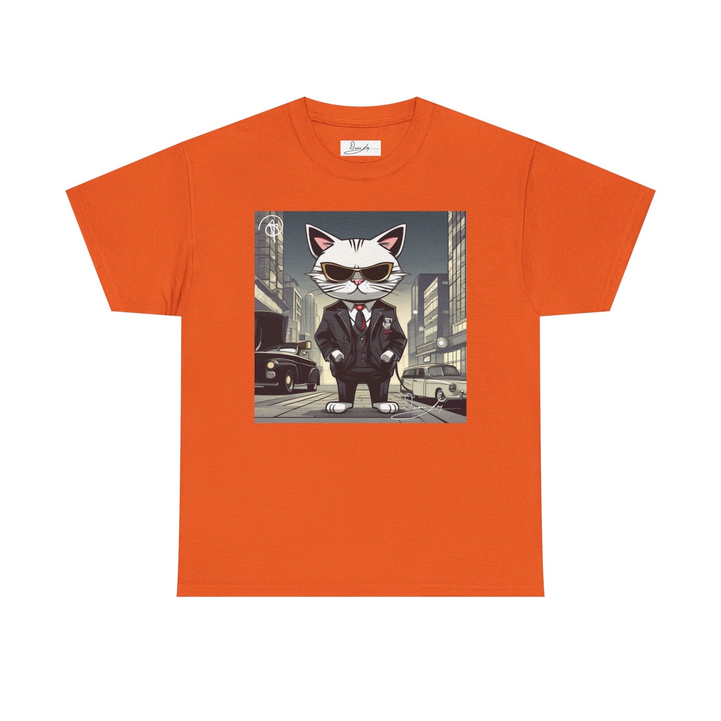 DuaneJay Cat Mafia Graphic Tee — cool cat in suit streetwear graphic tee
