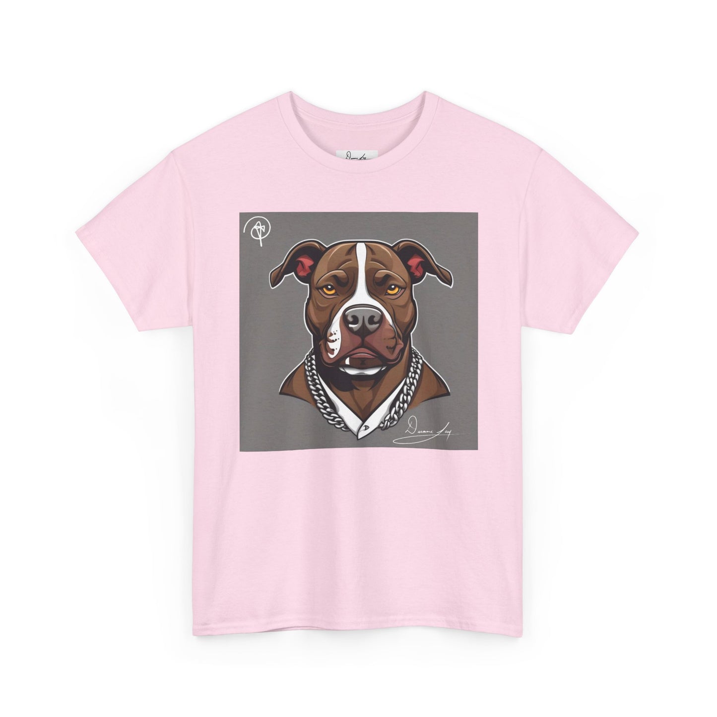 DuaneJay Pit Bull Portrait T-Shirt — stylish dog lover graphic tee streetwear