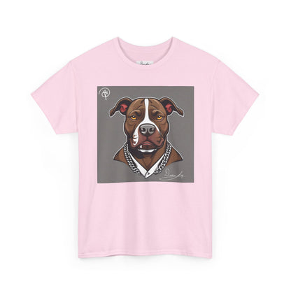 DuaneJay Pit Bull Portrait T-Shirt — stylish dog lover graphic tee streetwear