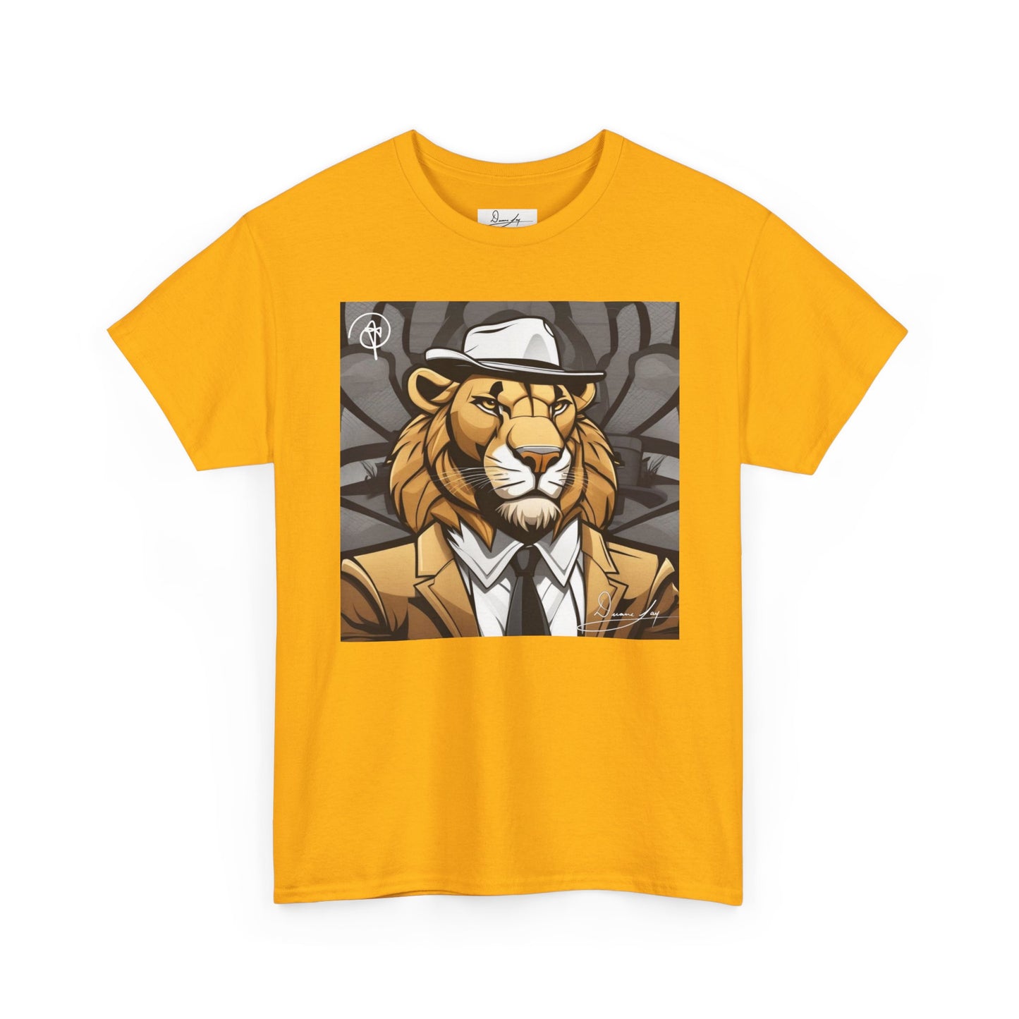 DuaneJay Lion Gangster Graphic Tee — powerful streetwear tee featuring a bold lion with gangster-inspired artistry, symbolizing strength, dominance, and signature style