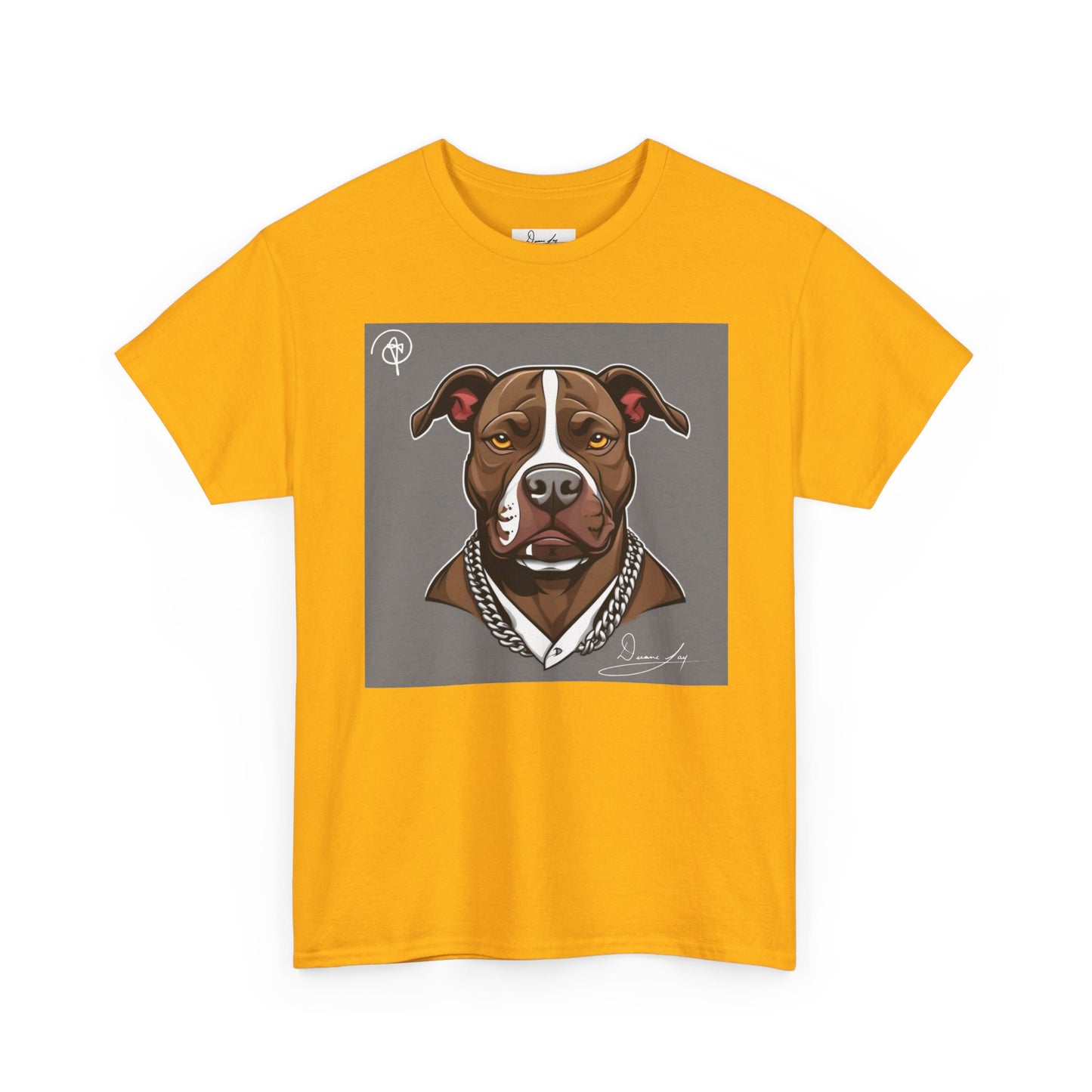 DuaneJay Pit Bull Portrait T-Shirt — stylish dog lover graphic tee streetwear