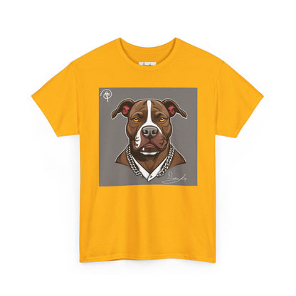 DuaneJay Pit Bull Portrait T-Shirt — stylish dog lover graphic tee streetwear