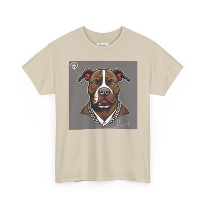 DuaneJay Pit Bull Portrait T-Shirt — stylish dog lover graphic tee streetwear