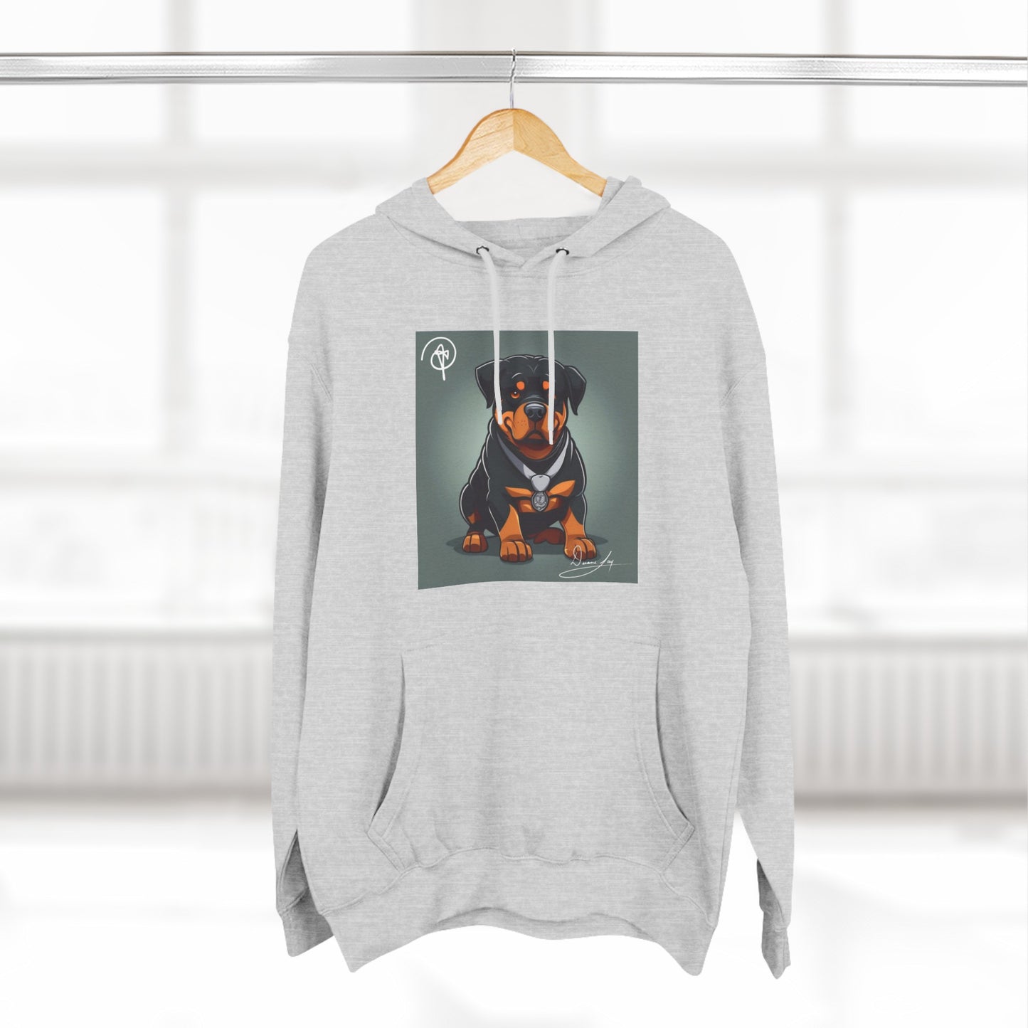 Three-Panel Rottweiler Fleece Hoodie