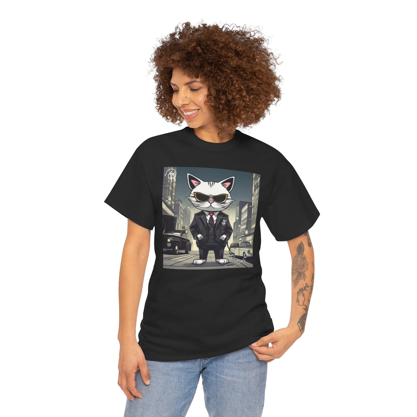 Unisex Cat Heavy Cotton Tee