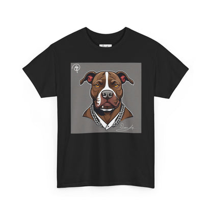 DuaneJay Pit Bull Portrait T-Shirt — stylish dog lover graphic tee streetwear