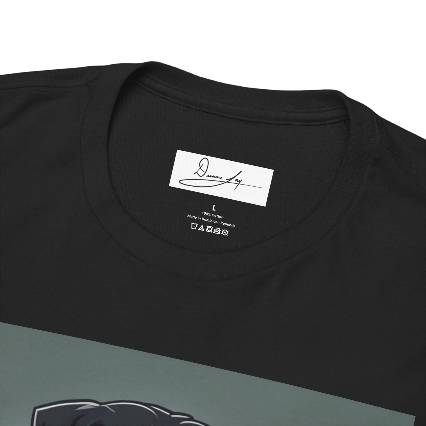 DuaneJay Rottweiler Puppy Portrait T-Shirt — charming graphic tee featuring an adorable Rottweiler puppy rendered in stunning artistic detail, a perfect blend of cuteness and signature streetwear style for devoted dog lovers