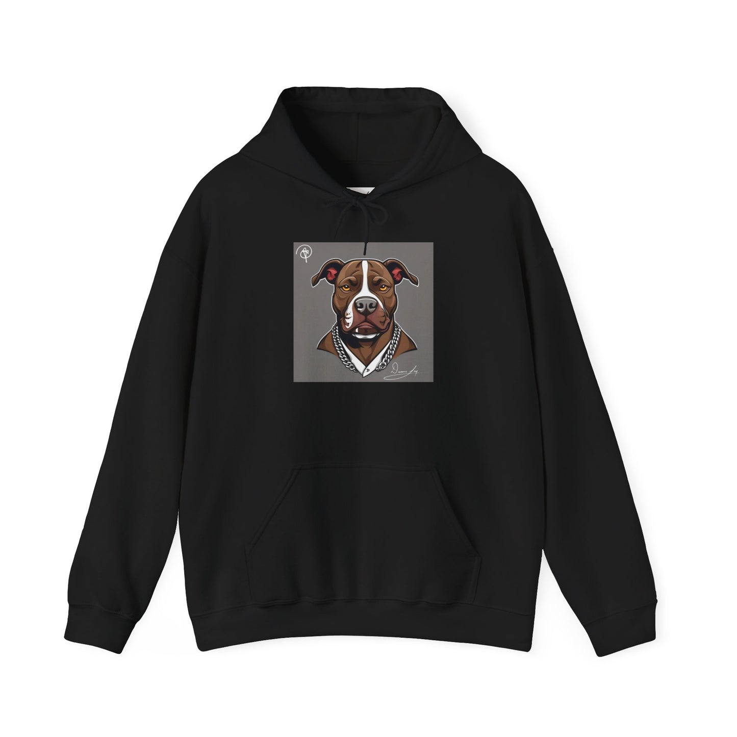 DuaneJay Pitbull Portrait Hoodie — premium streetwear pullover featuring a striking pitbull portrait graphic, crafted for dog lovers who wear their passion with bold confidence and signature DuaneJay Fashion style