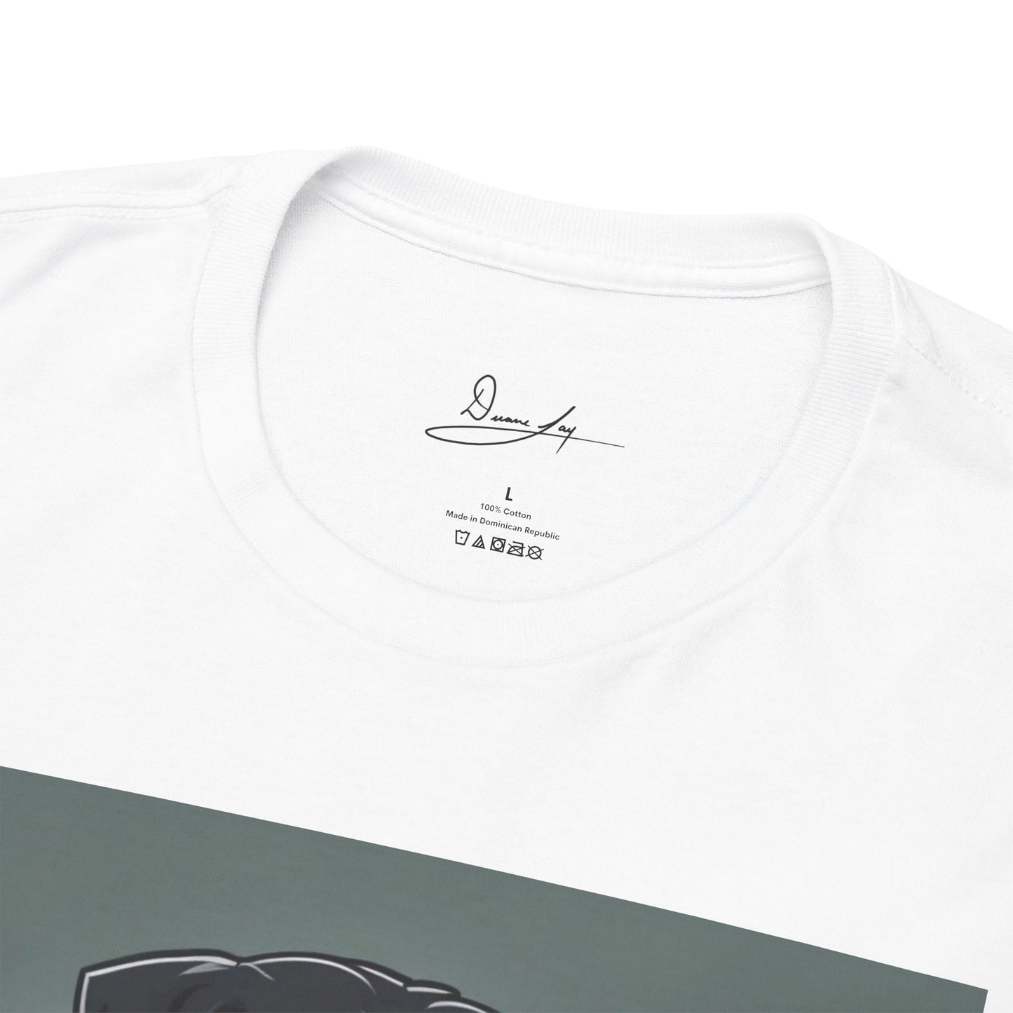DuaneJay Rottweiler Puppy Portrait T-Shirt — charming graphic tee featuring an adorable Rottweiler puppy rendered in stunning artistic detail, a perfect blend of cuteness and signature streetwear style for devoted dog lovers