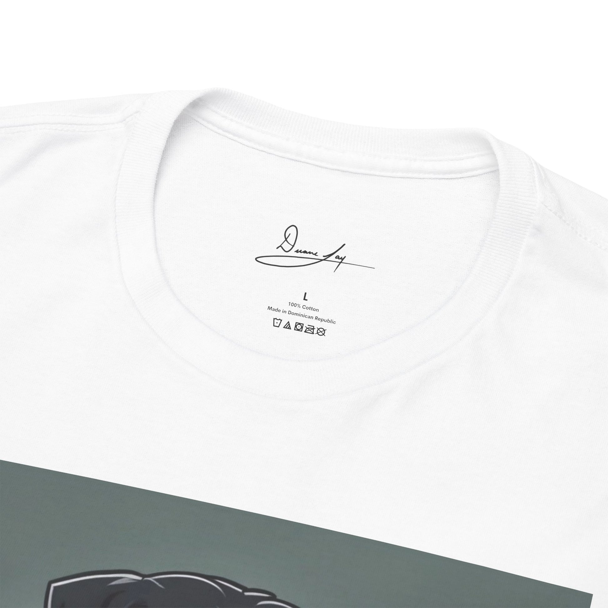 DuaneJay Rottweiler Puppy Portrait T-Shirt — charming graphic tee featuring an adorable Rottweiler puppy rendered in stunning artistic detail, a perfect blend of cuteness and signature streetwear style for devoted dog lovers