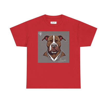 DuaneJay Pit Bull Portrait T-Shirt — stylish dog lover graphic tee streetwear