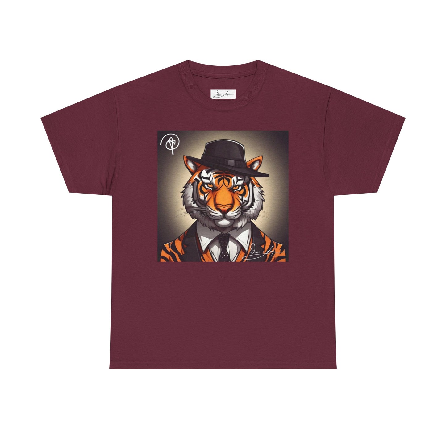 DuaneJay Tiger Gentleman T-Shirt — bold tiger graphic tee featuring a distinguished tiger in gentleman style, a powerful streetwear statement for those who wear confidence with class