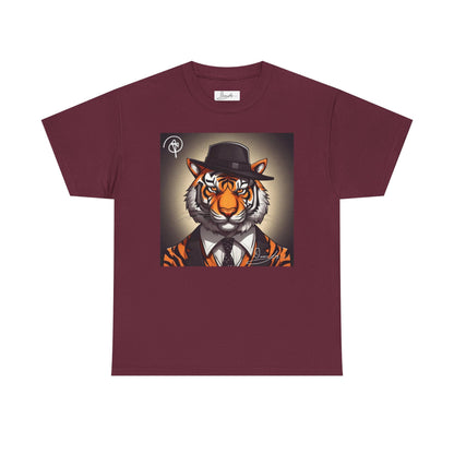 DuaneJay Tiger Gentleman T-Shirt — bold tiger graphic tee featuring a distinguished tiger in gentleman style, a powerful streetwear statement for those who wear confidence with class