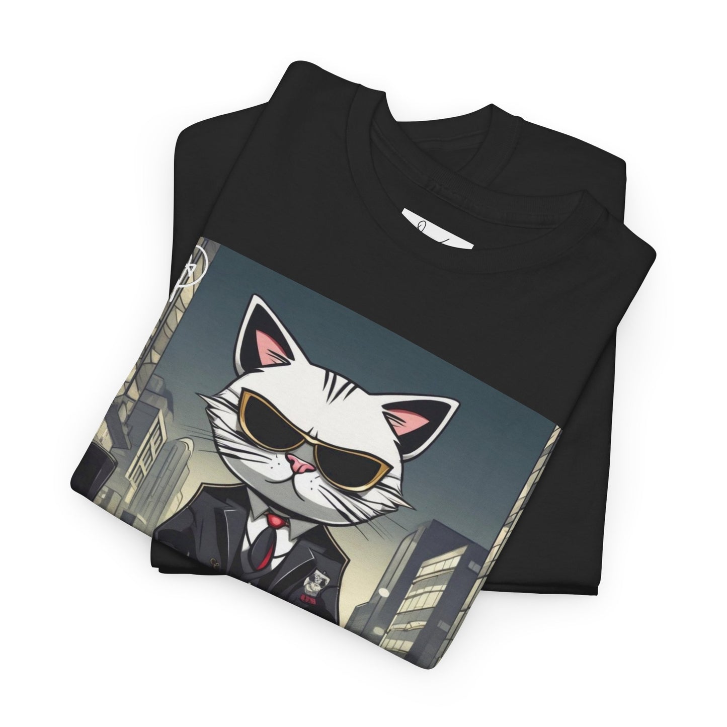 DuaneJay Cat Mafia Graphic Tee — cool cat in suit streetwear graphic tee