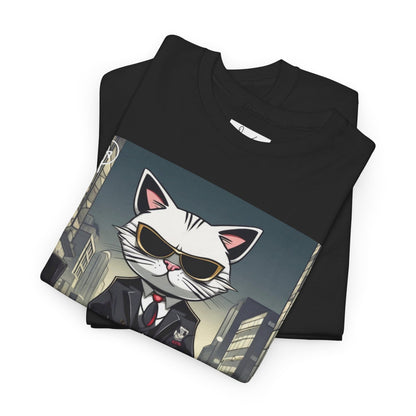 DuaneJay Cat Mafia Graphic Tee — cool cat in suit streetwear graphic tee