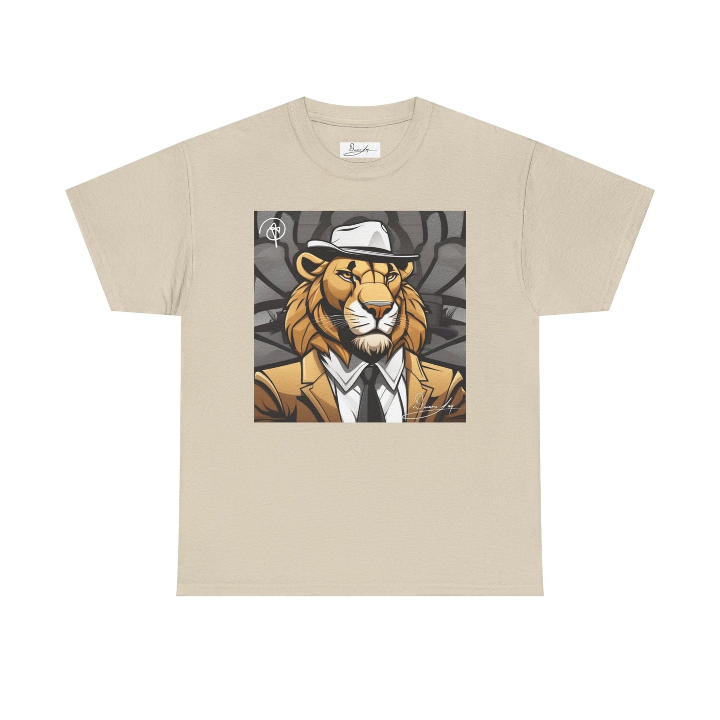 DuaneJay Lion Gangster Graphic Tee — powerful streetwear tee featuring a bold lion with gangster-inspired artistry, symbolizing strength, dominance, and signature style