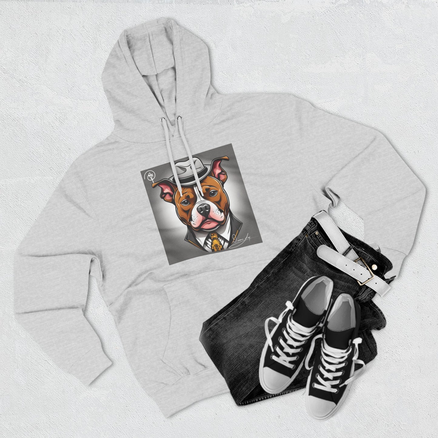 Three-Panel Lucky Pitbull Fleece Hoodie