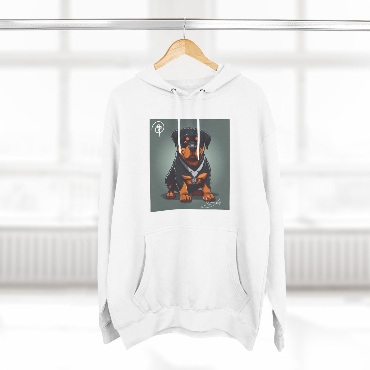 Three-Panel Rottweiler Fleece Hoodie