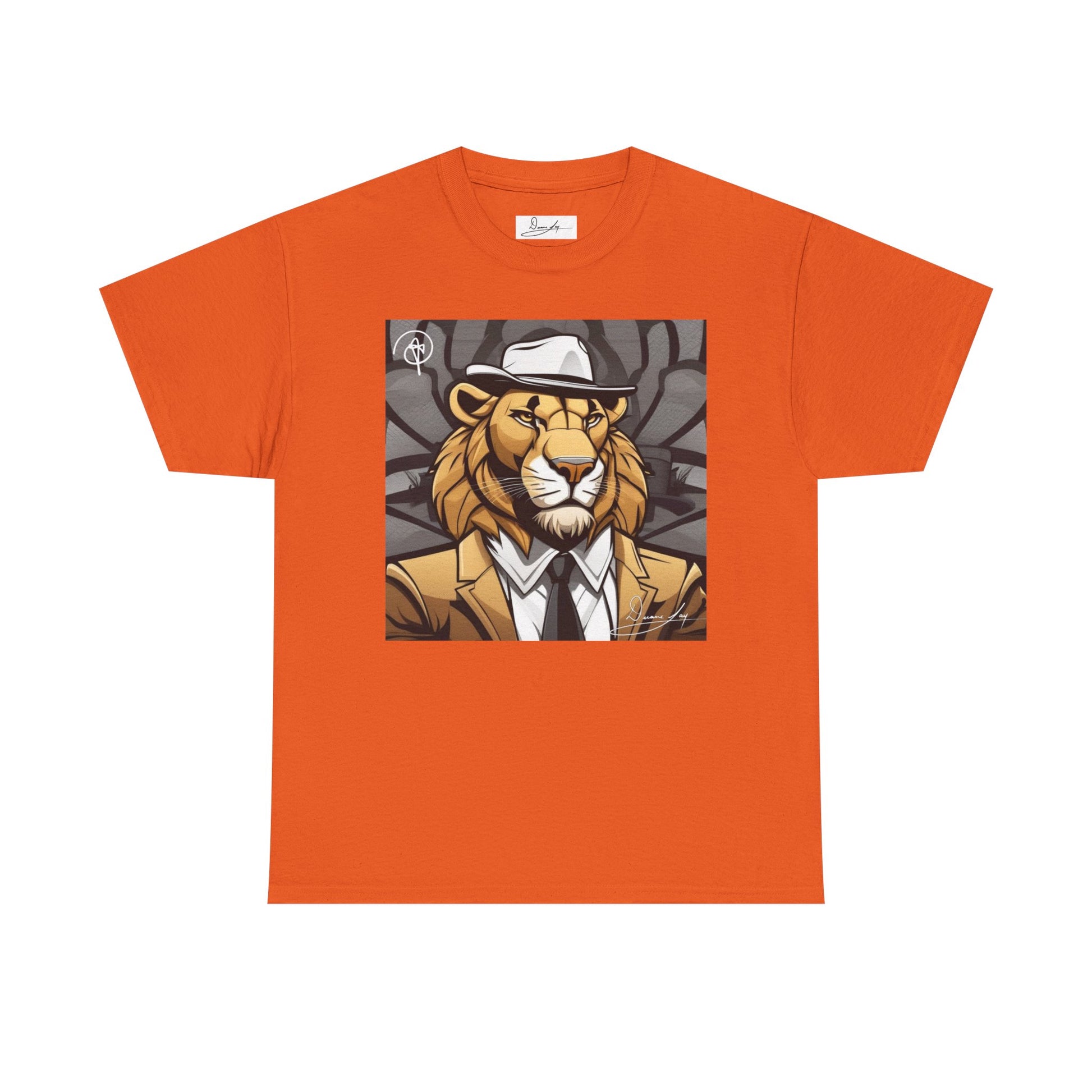 DuaneJay Lion Gangster Graphic Tee — powerful streetwear tee featuring a bold lion with gangster-inspired artistry, symbolizing strength, dominance, and signature style