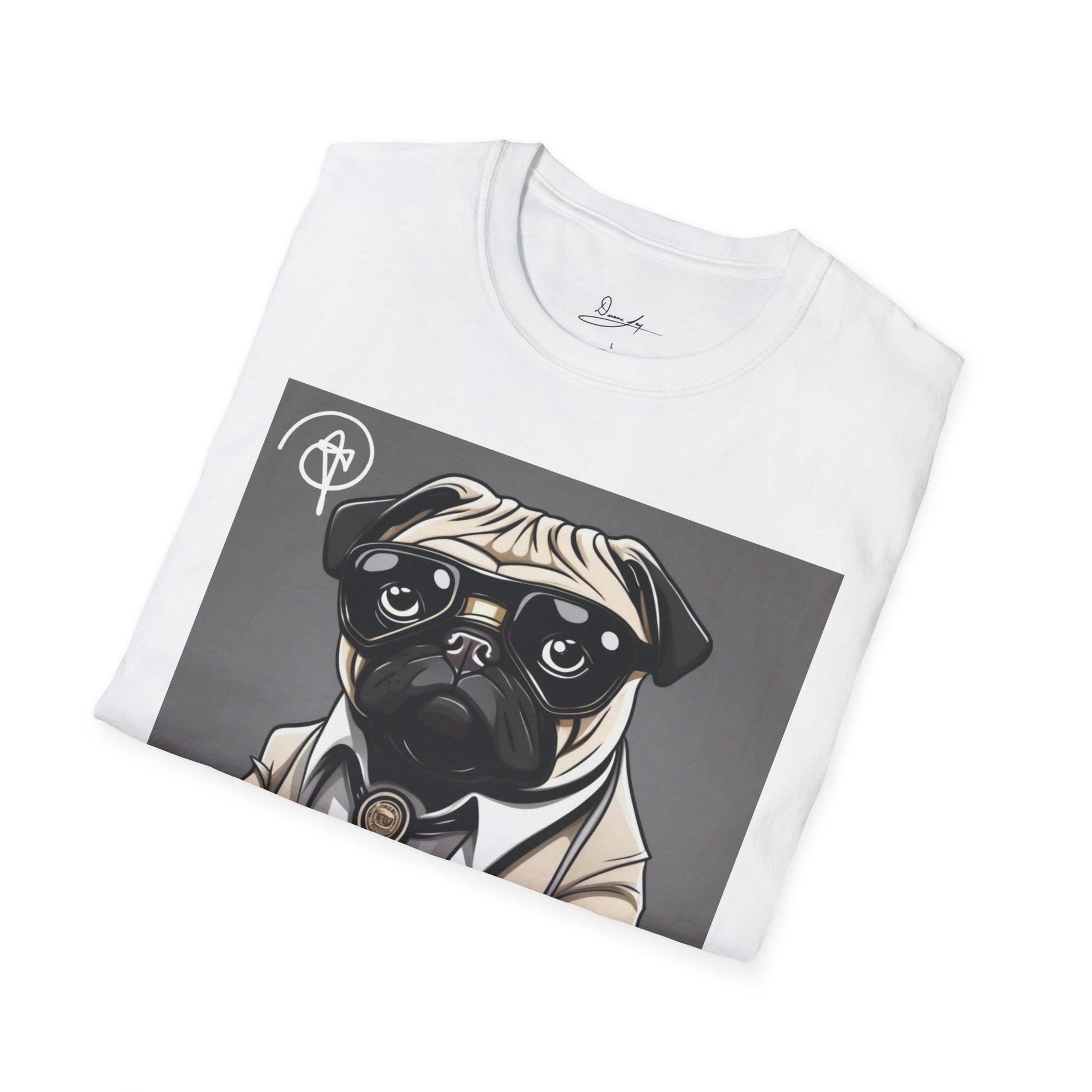 DuaneJay Pug Detective T-Shirt — cute Sherlock dog graphic tee streetwear