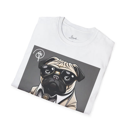DuaneJay Pug Detective T-Shirt — cute Sherlock dog graphic tee streetwear