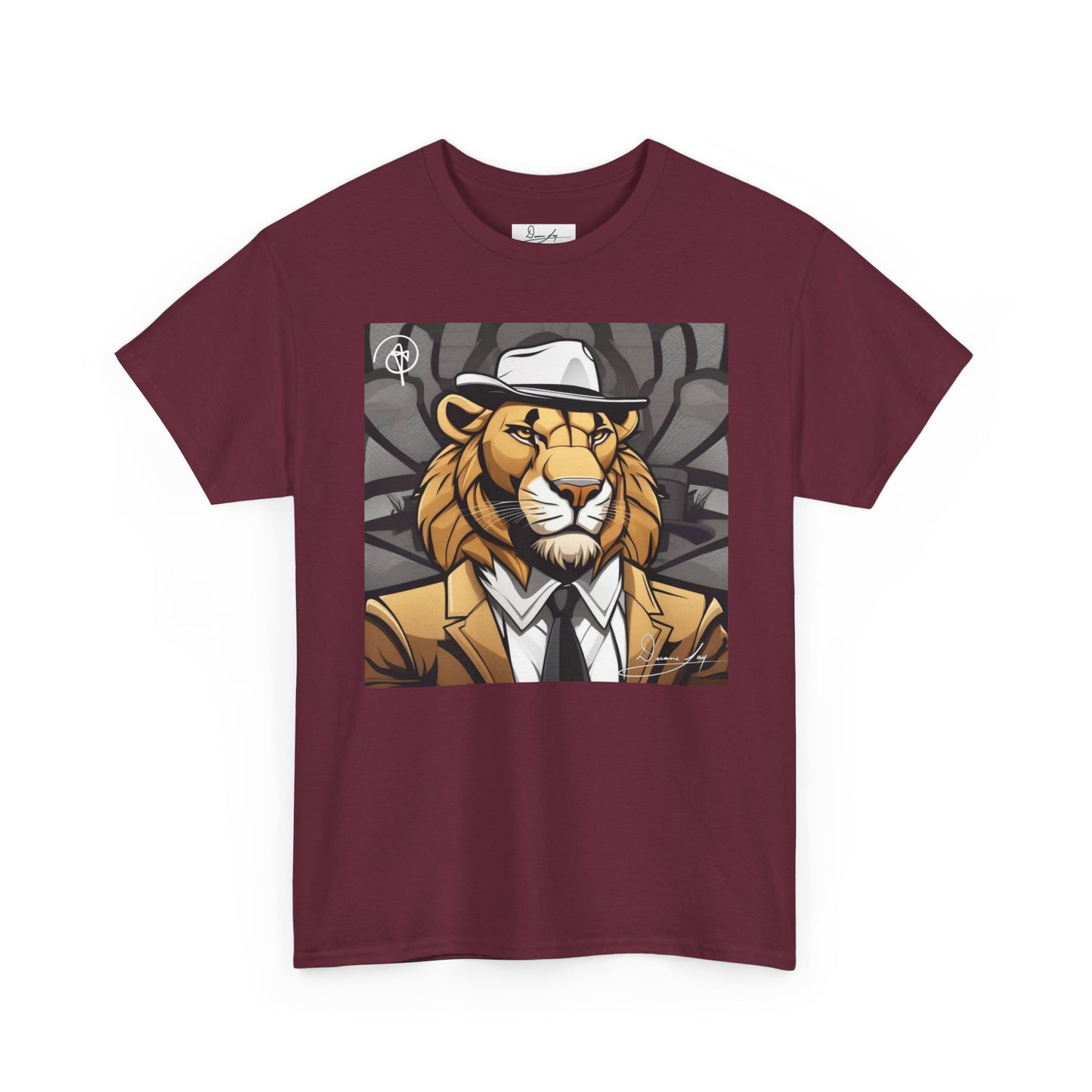 DuaneJay Lion Gangster Graphic Tee — powerful streetwear tee featuring a bold lion with gangster-inspired artistry, symbolizing strength, dominance, and signature style