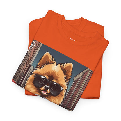 DuaneJay Pomeranian Business Dog T-Shirt — cute Pomeranian in suit graphic tee streetwear