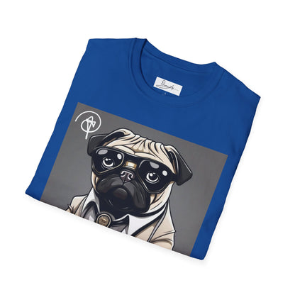 DuaneJay Pug Detective T-Shirt — cute Sherlock dog graphic tee streetwear