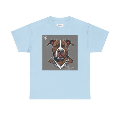 DuaneJay Pit Bull Portrait T-Shirt — stylish dog lover graphic tee streetwear