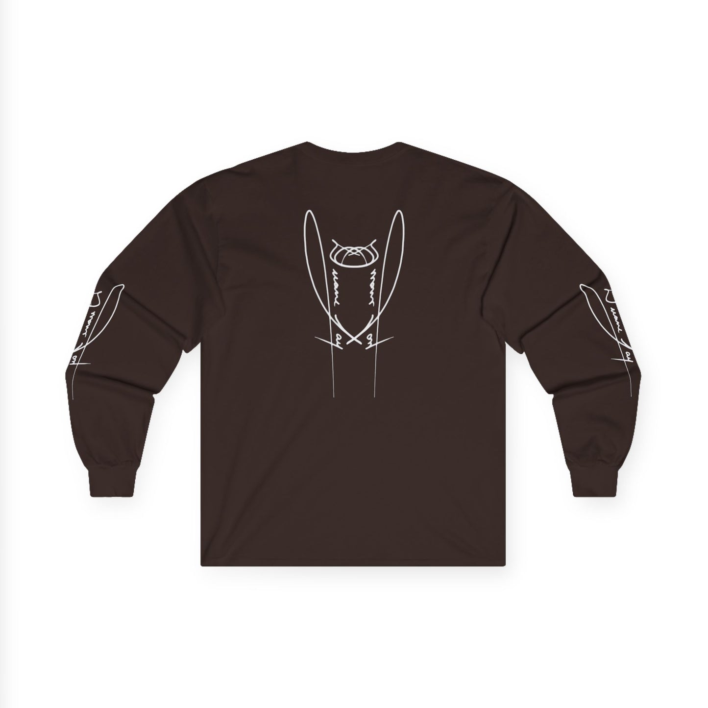 DuaneJay Signature Icon Long Sleeve White Label — premium streetwear long sleeve featuring a bold white signature icon with an exclusive back design, crafted for comfort and style, the ultimate statement piece for those who live and breathe the DuaneJay Fashion lifestyle with confidence and distinction
