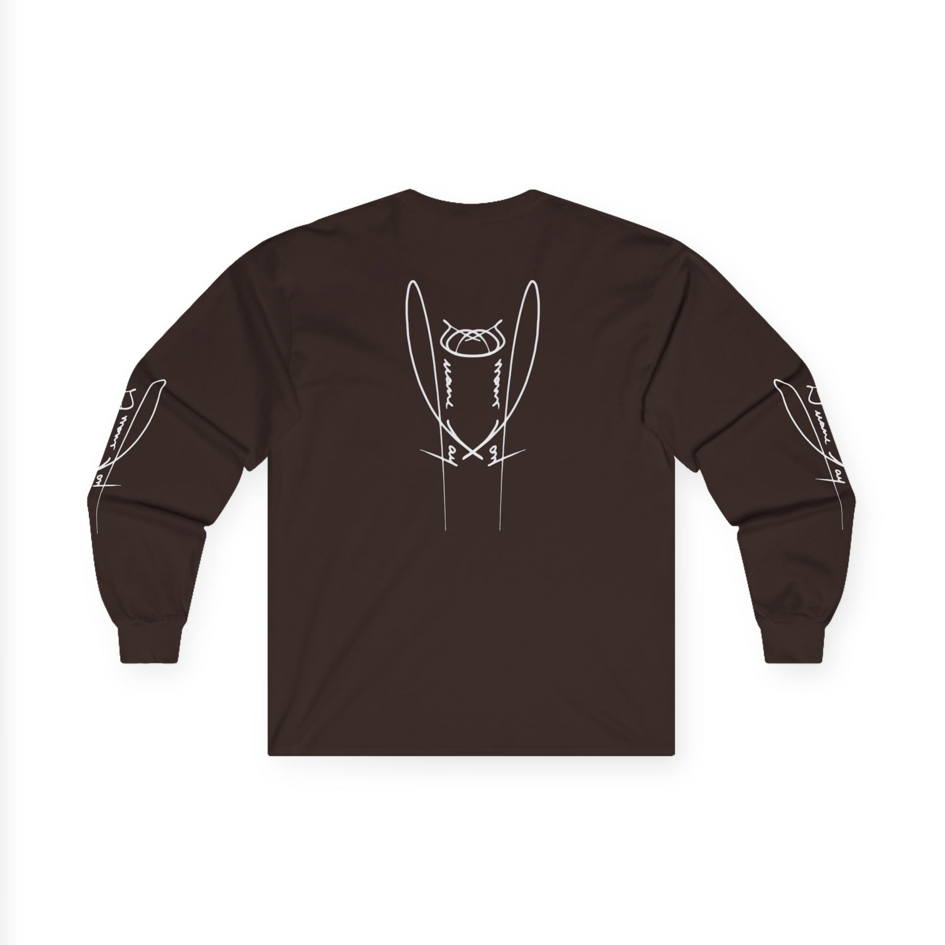DuaneJay Signature Icon Long Sleeve White Label — premium streetwear long sleeve featuring a bold white signature icon with an exclusive back design, crafted for comfort and style, the ultimate statement piece for those who live and breathe the DuaneJay Fashion lifestyle with confidence and distinction