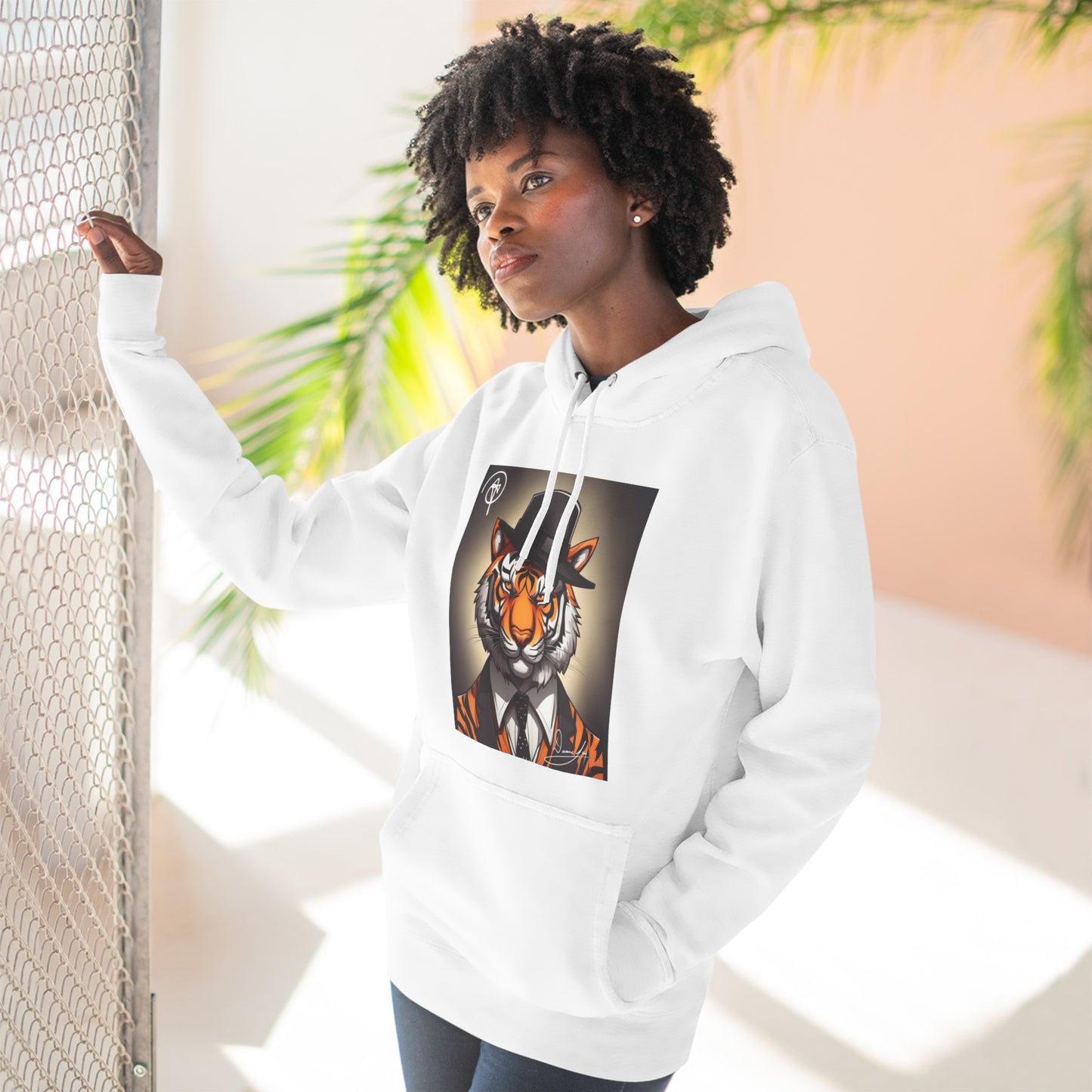 Three-Panel Tiger Fleece Hoodie