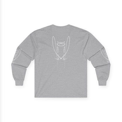 DuaneJay Signature Icon Long Sleeve White Label — premium streetwear long sleeve featuring a bold white signature icon with an exclusive back design, crafted for comfort and style, the ultimate statement piece for those who live and breathe the DuaneJay Fashion lifestyle with confidence and distinction