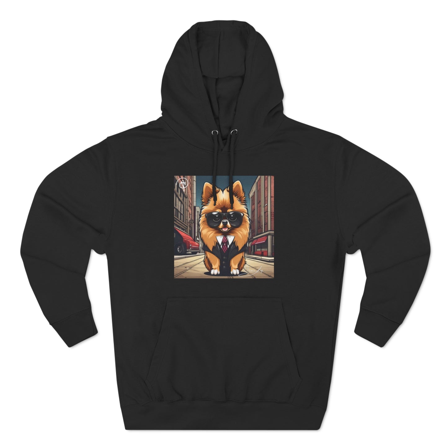 Pomeranian Three-Panel Unisex Fleece Hoodie