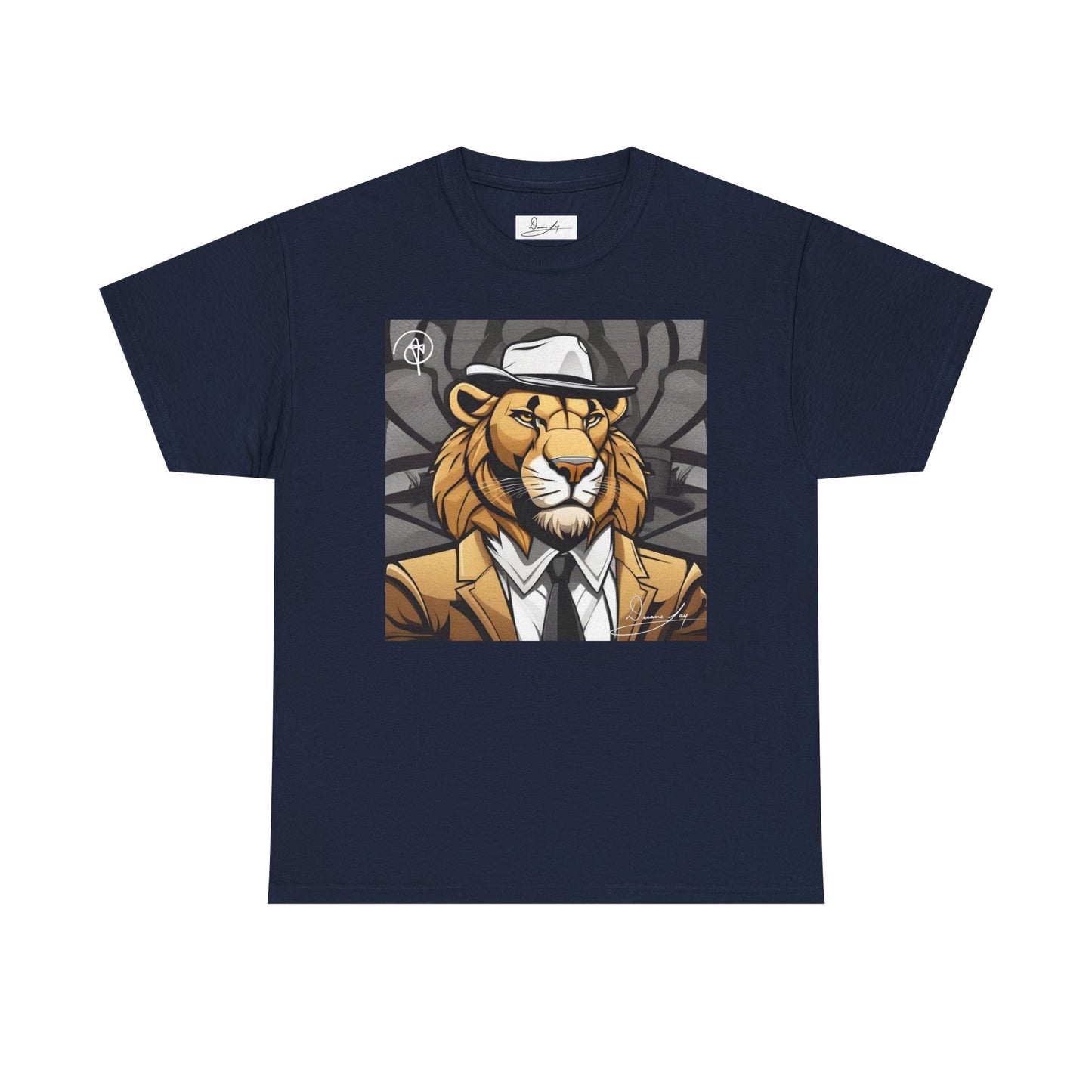 DuaneJay Lion Gangster Graphic Tee — powerful streetwear tee featuring a bold lion with gangster-inspired artistry, symbolizing strength, dominance, and signature style
