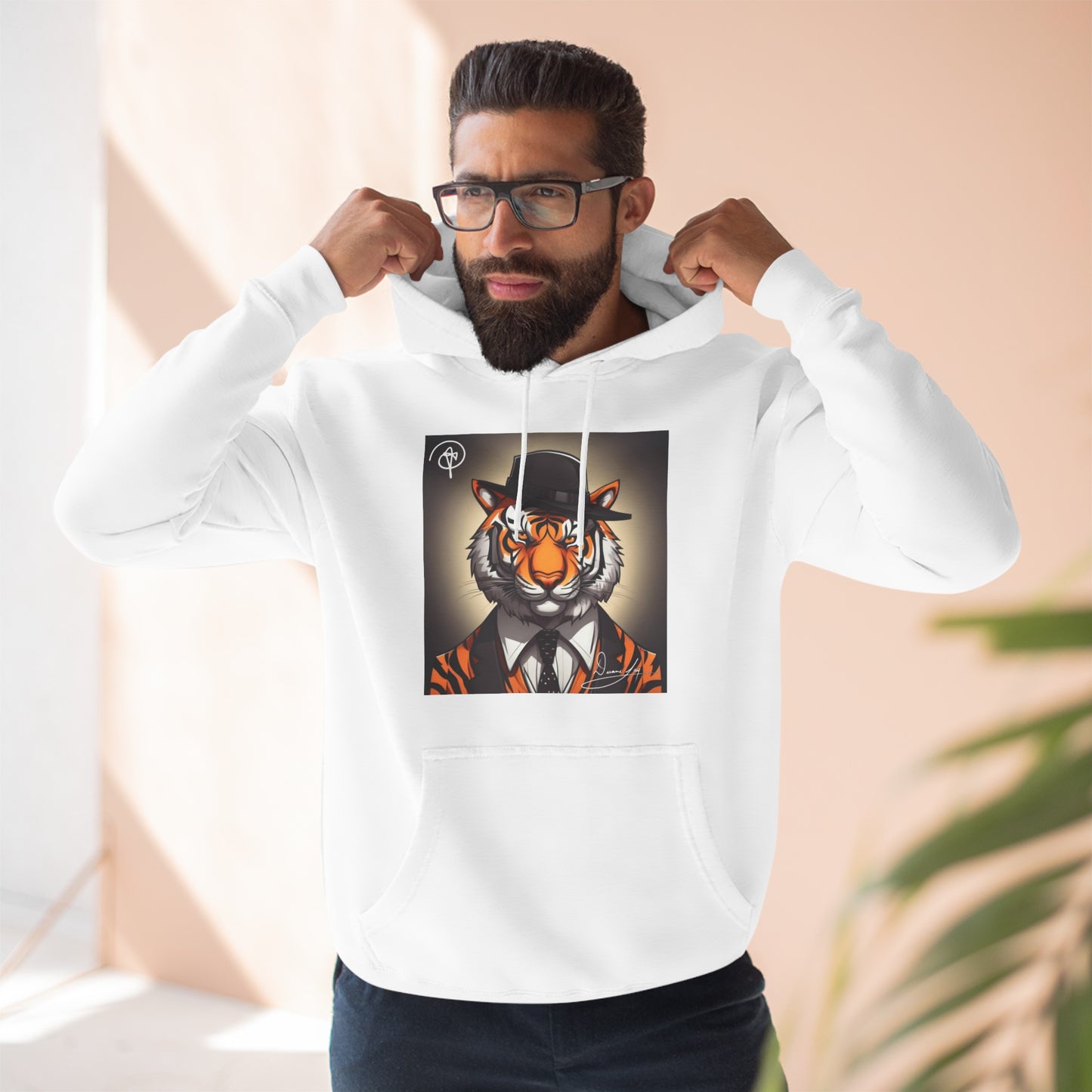 Three-Panel Tiger Fleece Hoodie