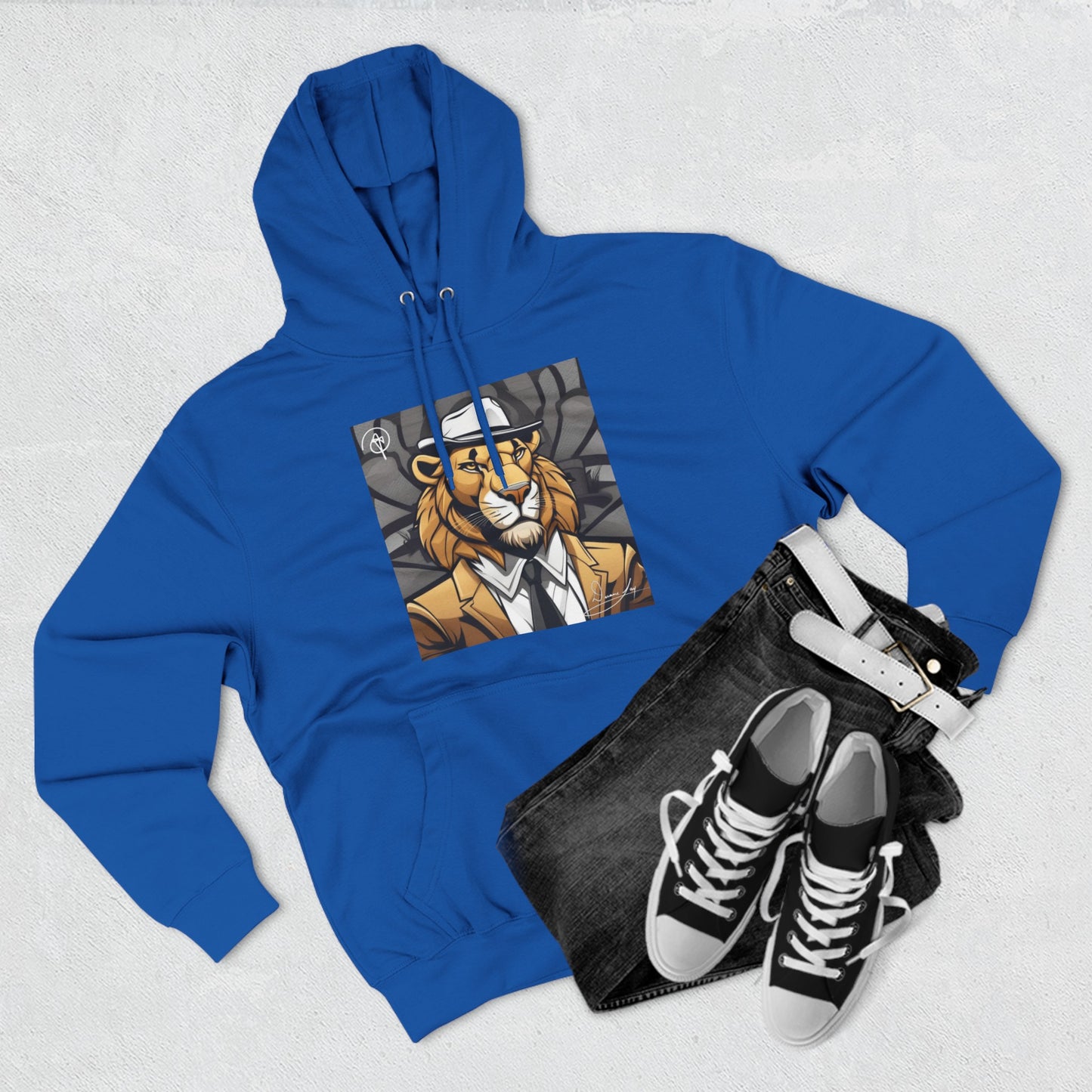 Three-Panel Lion Fleece Hoodie