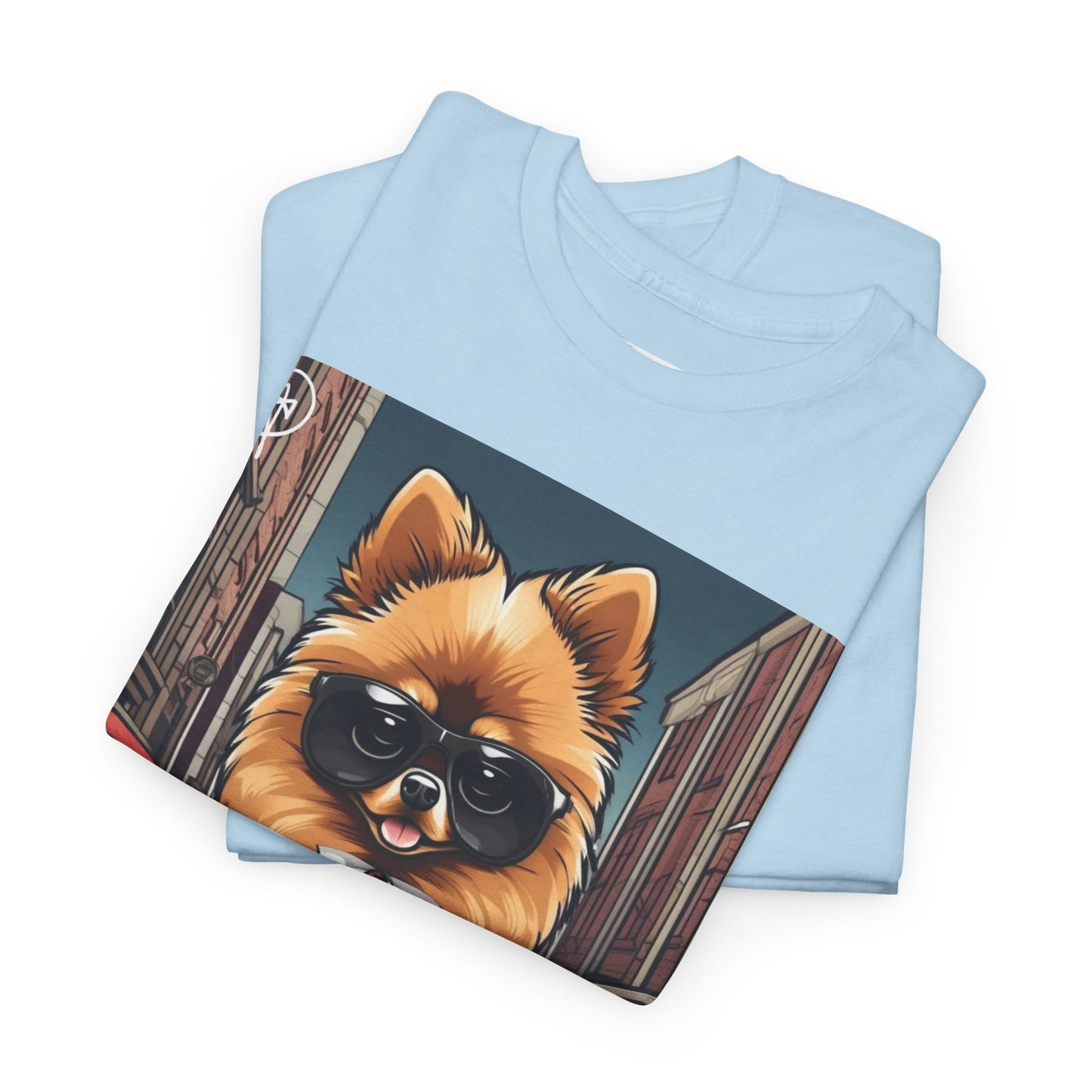 DuaneJay Pomeranian Business Dog T-Shirt — cute Pomeranian in suit graphic tee streetwear