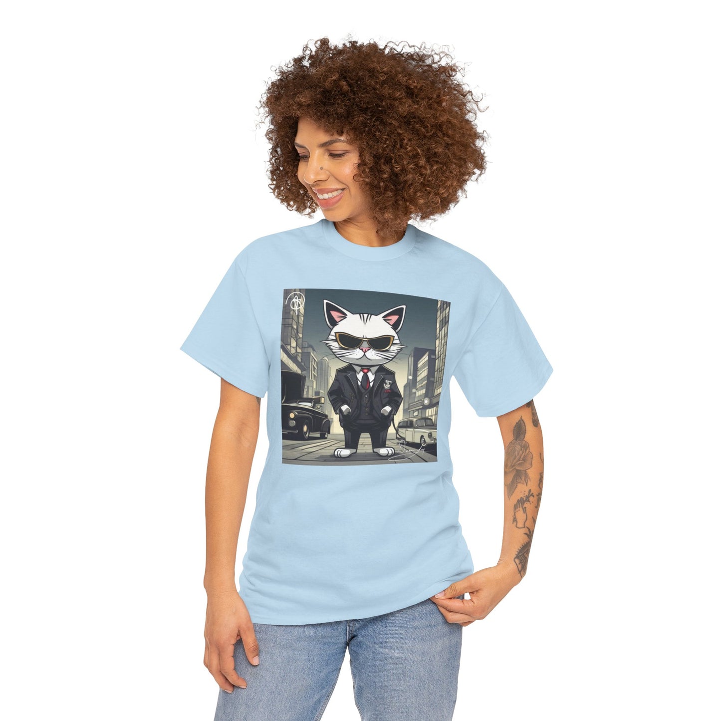 Unisex Cat Heavy Cotton Tee